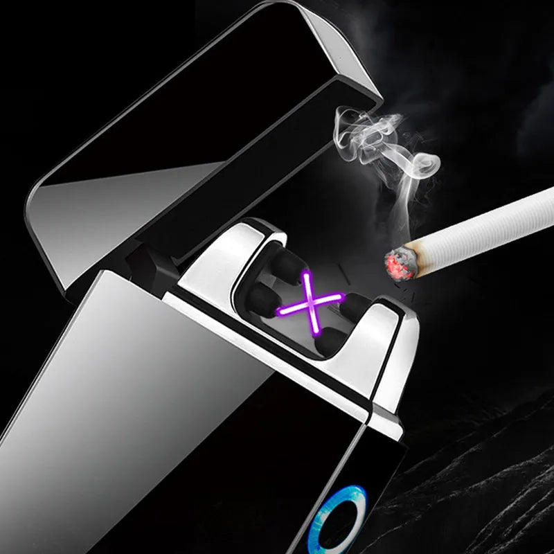 Metal Outdoor Electric Windproof Double Arc Lighter