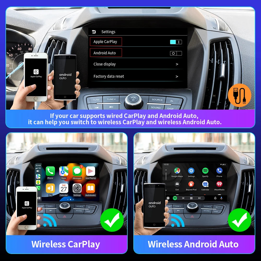 Wireless CarPlay and Android Auto AI Box