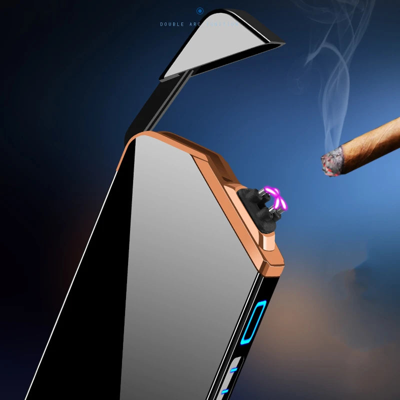 Metal Outdoor Electric Windproof Double Arc Lighter