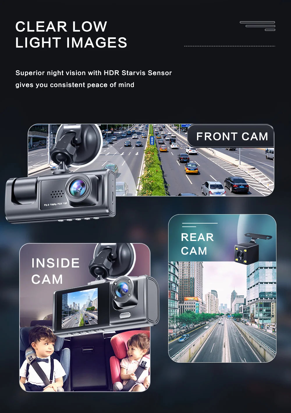 1080P Dash Cam W/Night Vision