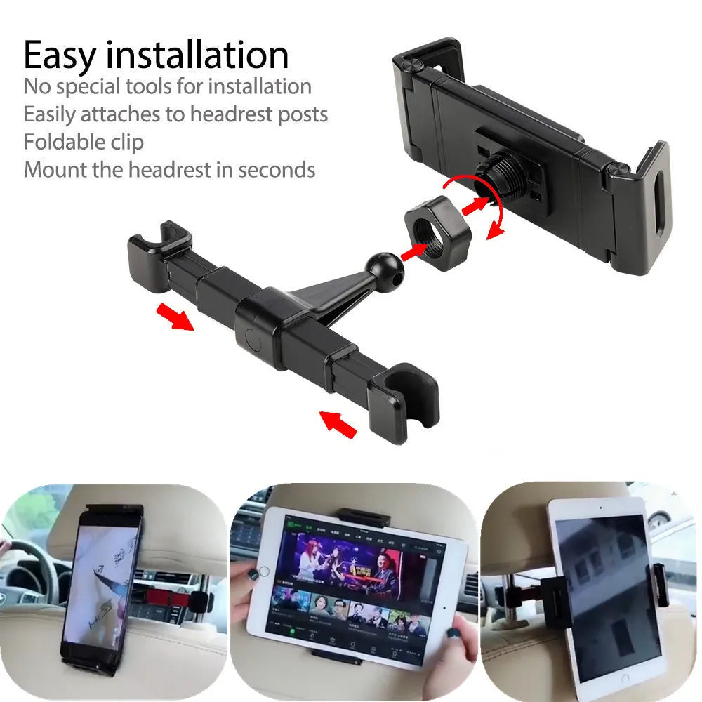 Tablet & Phone Holder Back Seat Headrest
