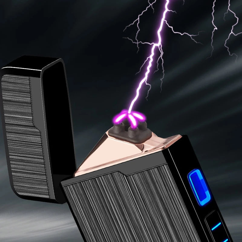 Metal Outdoor Electric Windproof Double Arc Lighter