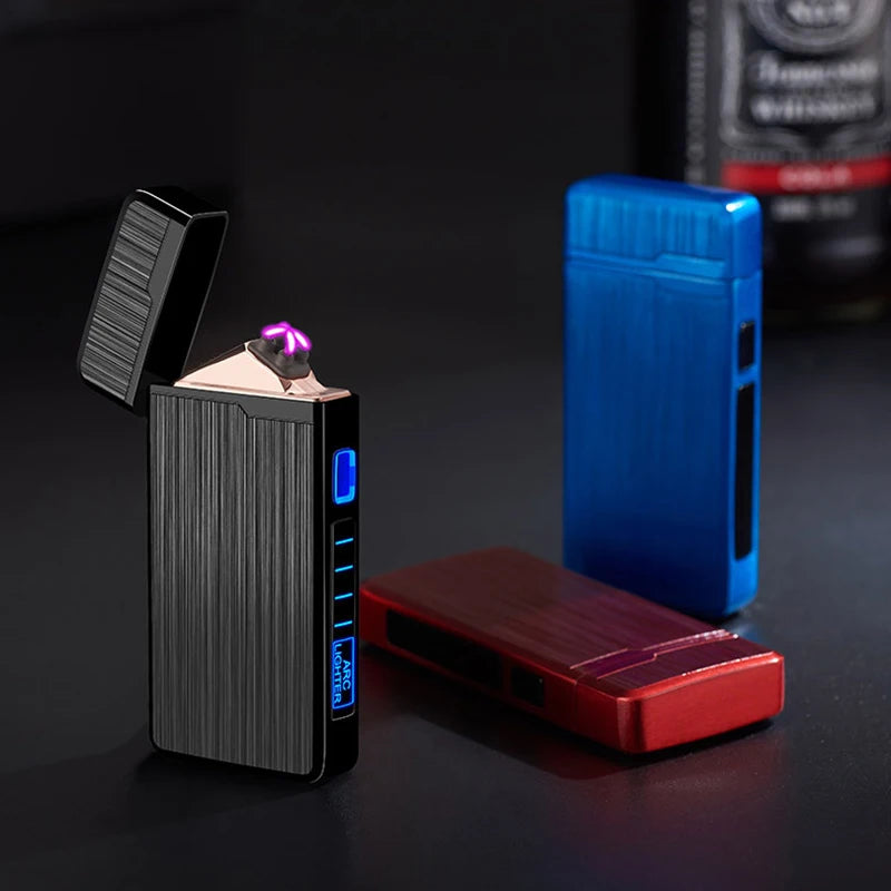 Metal Outdoor Electric Windproof Double Arc Lighter