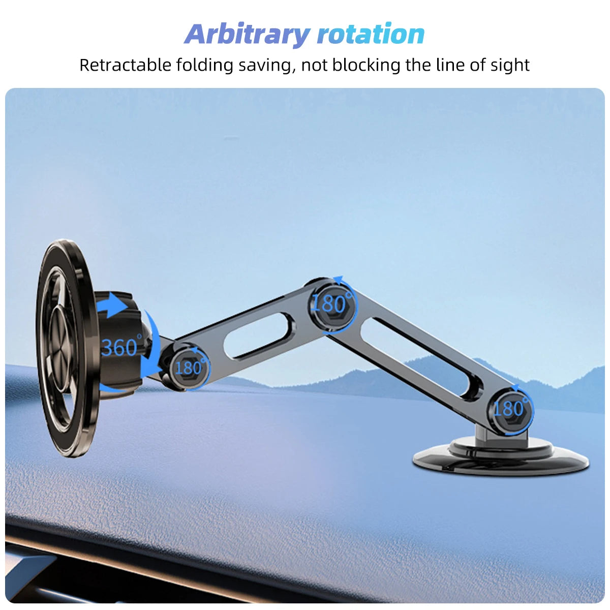 Rotating Car Phone Holder With Magnetic Force