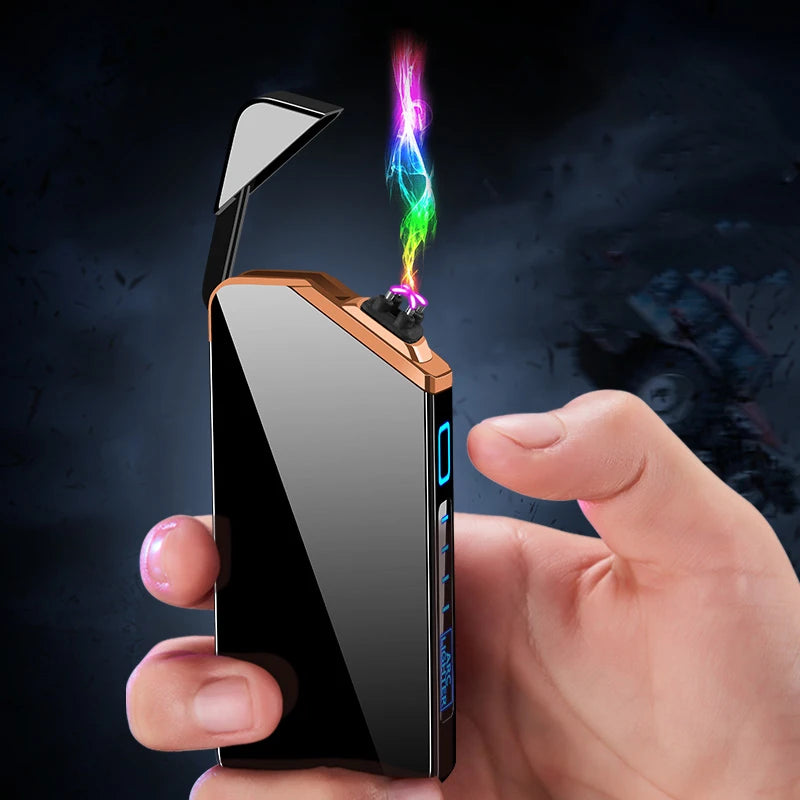 Metal Outdoor Electric Windproof Double Arc Lighter