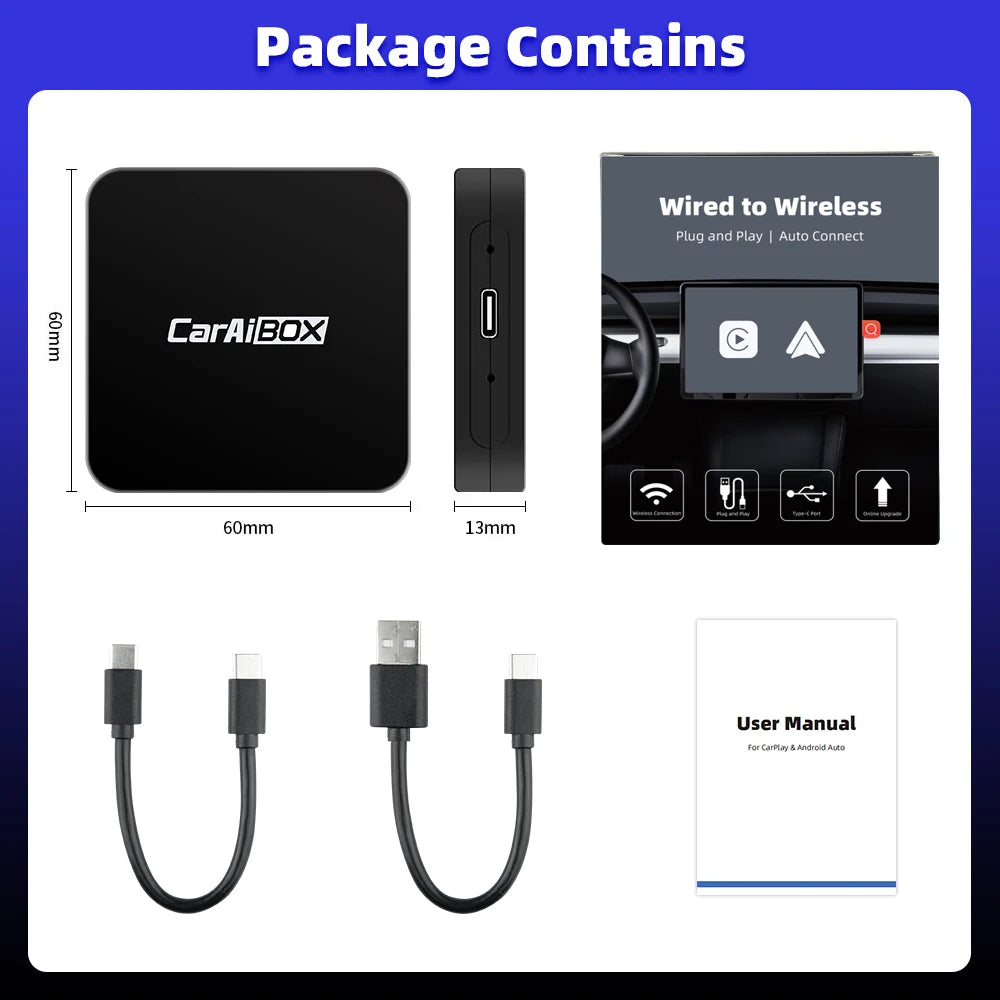 Wireless CarPlay and Android Auto AI Box