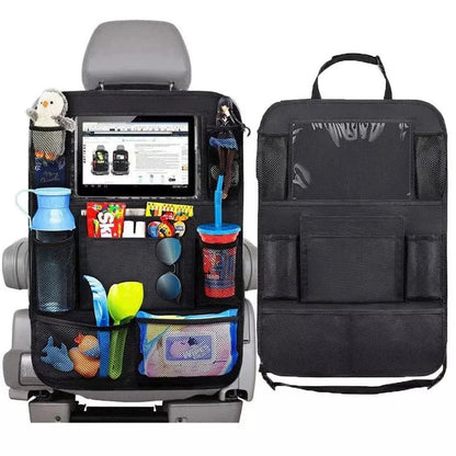 Vehicle Back Seat Organizer with Touch Screen Tablet Holder